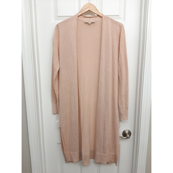 LOFT Sweaters - Loft Blush Pink Sparkle Open Cardigan Sweater
